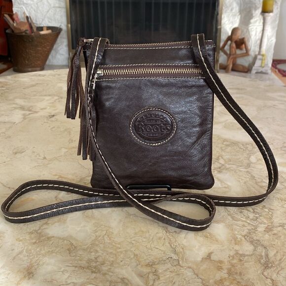 Roots Leather Mini Crossbody Festival Bag - Picture 1 of 12